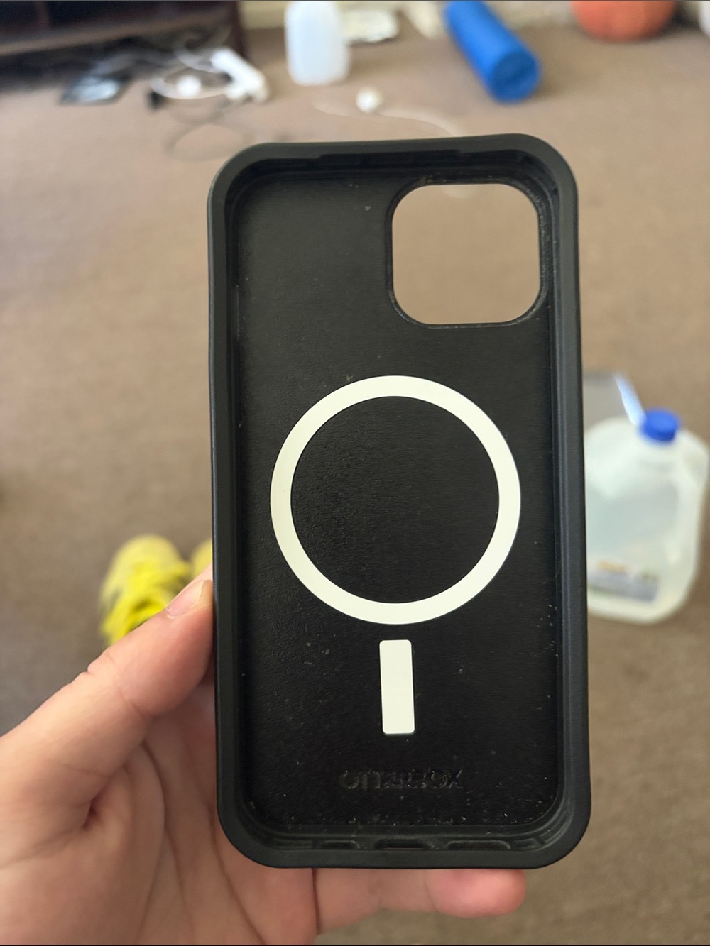 OtterBox Symmetry Black Phone Case with White MagSafe Ring. Fits IPhone 13, 14.